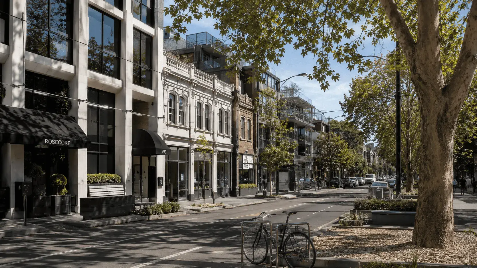 South Yarra street with shops and cafes